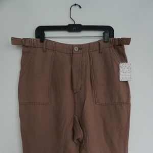 Free People -- Brown Linen Pants --
